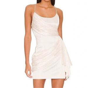 Alice + Olivia Cream Draped Mini Dress
